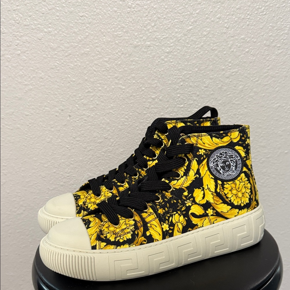 Versace Sneakers - Black and Yellow Baroque